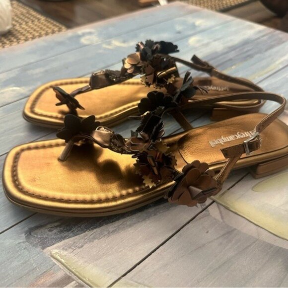 Jeffrey Campbell Copper Floral Embellished Sandals Women’s Size 9 - Picture 3 of 10